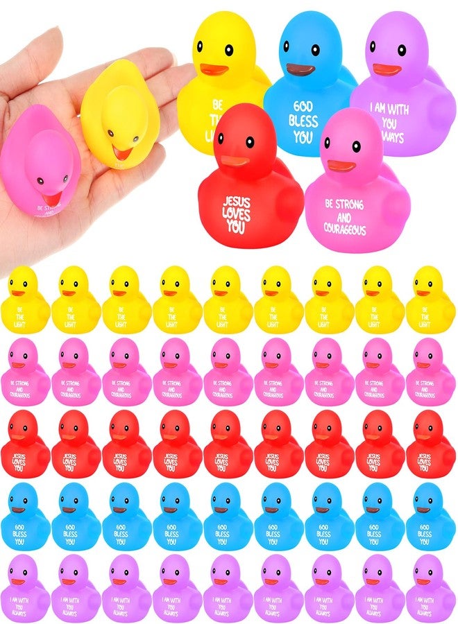 Deekin 60 Pcs Jesus Rubber Duck Bible Verse Easter Rubber Ducks for Church Events Religious Supplies Christian Party Favors Baskets Fillers Reward (2.2 Inches/5.5 cm) - Image 1